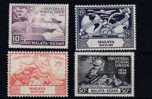 MALAYA  KEDAH    1949  UPU SET OF 4  MH 