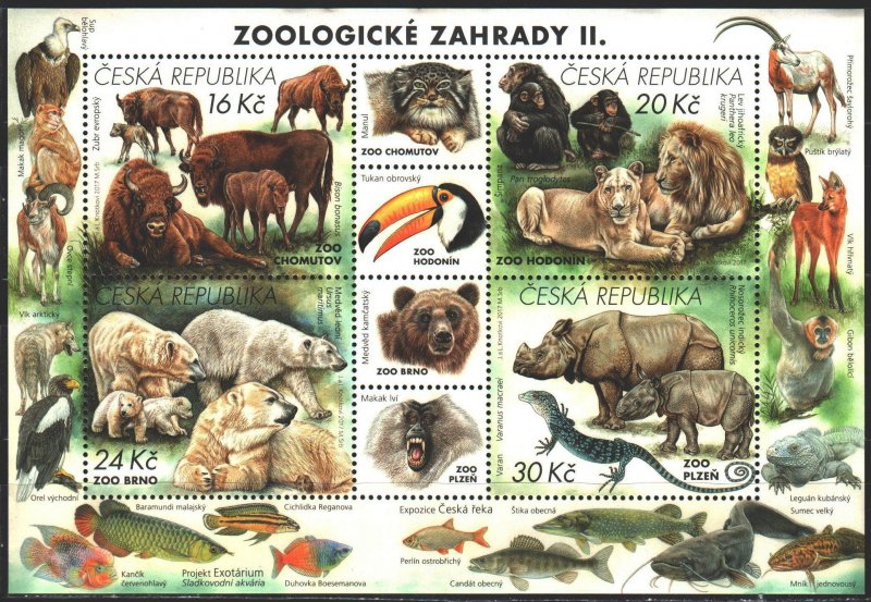 Czech Republic. 2017. bl65. Czech zoos, fauna. MNH.