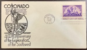 898 Anderson cachet  Coronado Expedition 400th Anniversary FDC 1940