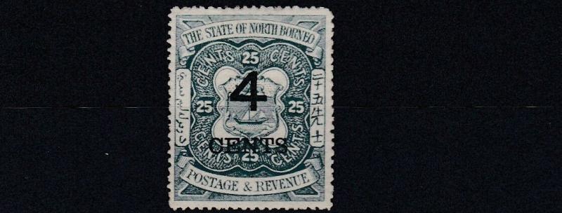 NORTH BORNEO  1899    S G  118  4C ON   25C  INDIGO  MH