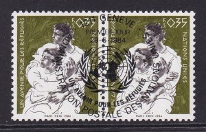 United Nations Geneva  #126 cancelled  1984 future for refugees 35c  pair