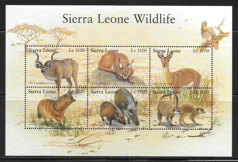 Sierra Leone 2539-2540 Wildlife m/s MNH