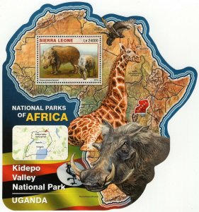 Park Kidepo Stamp Uganda Potamochoerus Larvatus S/S MNH #7312 / Bl.994