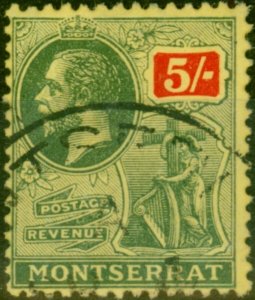 Montserrat 1916 5s Green & Red-Yellow SG59 Fine Used