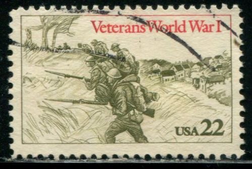 2154 US 22c Veterans WW I, used