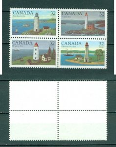 Canada. 1984. 4 Block. Lighthouses, MNH. Sc # 1032-1033-1034-1035.