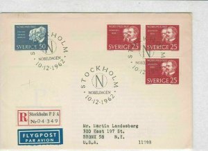 sweden 1962 stamps cover ref 19559