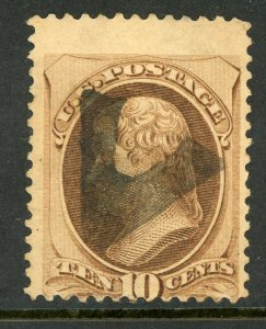 USA 1873 Jefferson 10¢ CBN Scott # 161 Used M63 ⭐⭐⭐⭐ 