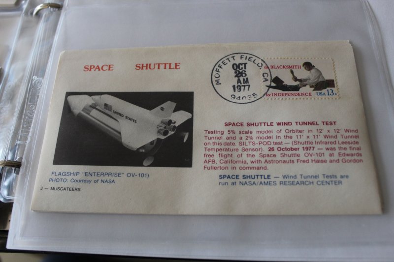 3 MUSCATEERS SPACE COVER -  SHUTTLE WIND TUNNEL TEST OCT 26, 1977 MOFFETT