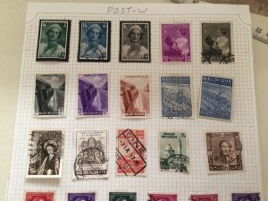 Belgium stamps mixed mounted mint or used on folded page  Ref A 10003