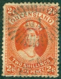 QUEENSLAND 53a USED  SCV $200.00  BIN $70.00  ROYALTY (RL) 158