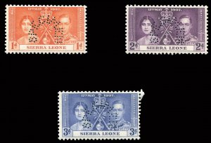 Sierra Leone #170-172S 9SG 185-187s) Cat£130, 1937 Coronation, set of three,...