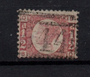GB QV 1870 1/2d rose SG49 Plate 8 fine used WS32598