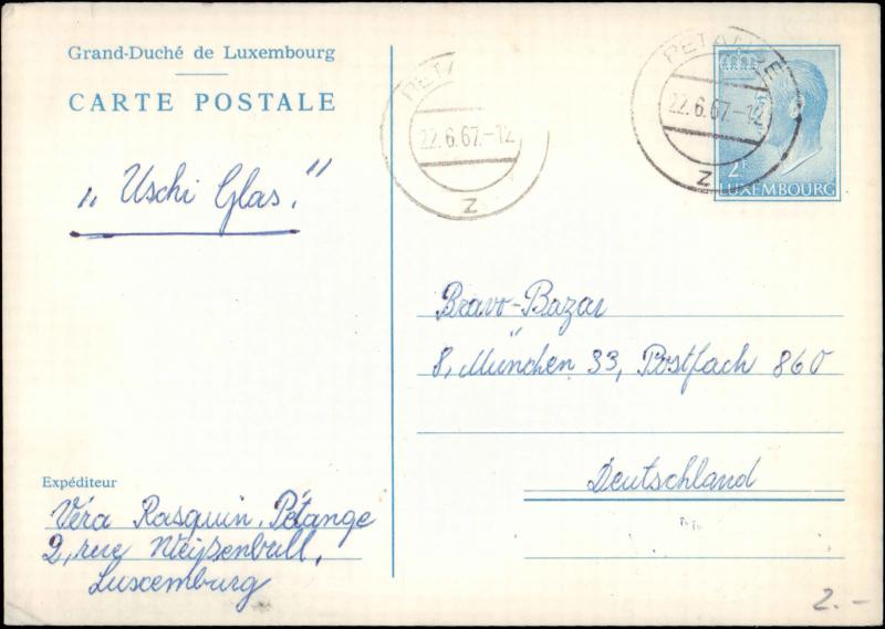 Luxembourg, Government Postal Card