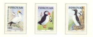 Faroe Islands Sc  36-8 1978 Sea Birds stamp set mint NH