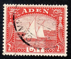 Aden -  1937 - sg 4 -  2 anna  -  USED   -cv £3.25