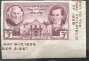 Scott #778d 1936 3¢ Texas Centennial imperforate MNH OG