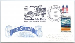 US SPECIAL EVENT COVER THE SANDWHICH FAIR IN DE KALB COUNTY ILLINOIS 1980 - G