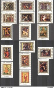 1972 Umm Al Qiwain Art Life Of Christ Michel #970-85 32 Euro 16Bl ** Ar187