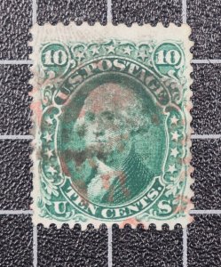 Scott 68 - 10 Cents Washington - Used - Nice Stamp - SCV $60.00