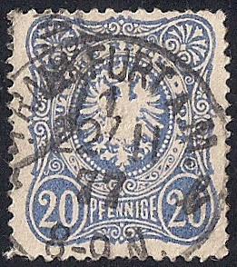 Germany #32 20 PF SUPERB CANCEL Eagle, Ultra, Stamp used F