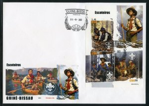 GUINEA BISSAU 2023 BOY SCOUTS SHEET ON FIRST DAY COVER
