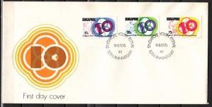 Singapore, Scott cat. 251-253. Youth Festival issue. First day cover. ^