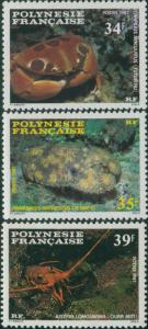 French Polynesia 1987 Sc#455-357,SG501-503 Crustaceans set MLH