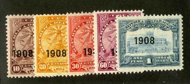 PARAGUAY 176-80 MH (MISSING 174-5) MH BIN $.75