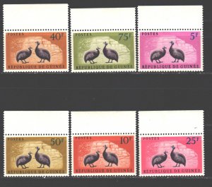 Guinea. 1961. 80-85. Birds fauna. MNH. 