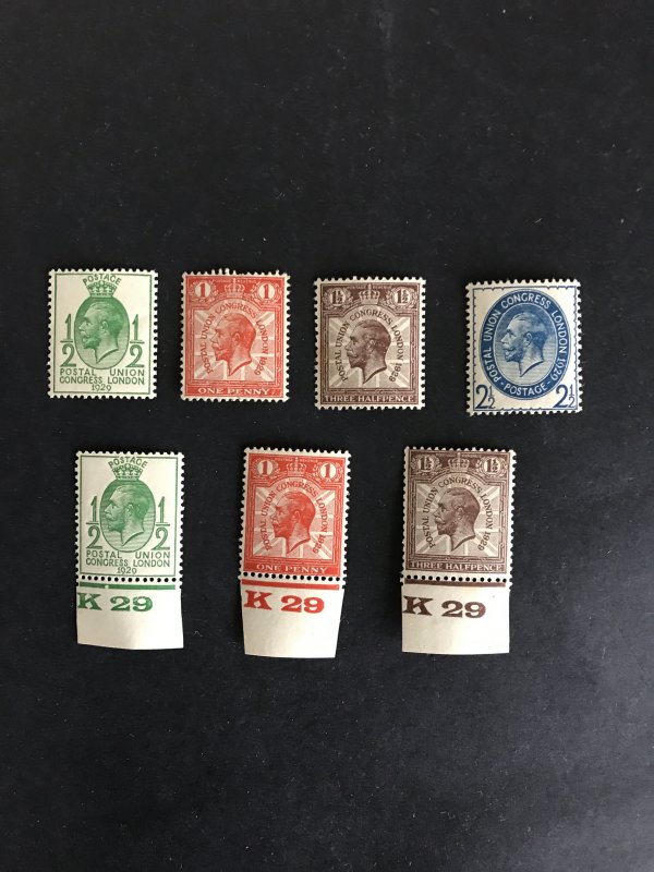 GB KGV 1929 PUC Set of 4 MM Plus Three C/Numbers Part Set MM.