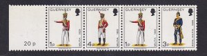 Guernsey   #96   MNH  1974  Miltia   1p + 4p + 1p + 3p  combination