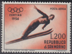 SAN MARINO Sc # C95 CPL MNH  7th WINTER OLYMPICS at CORTINA d'AMPEZZO 1956