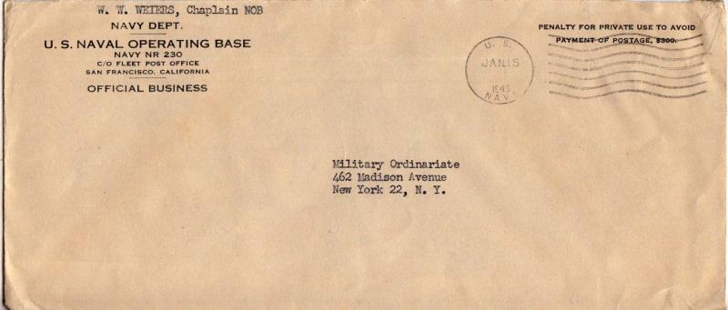 United States Fleet Post Office Navy Department Penalty 1946 U.S. Navy, Navy ...