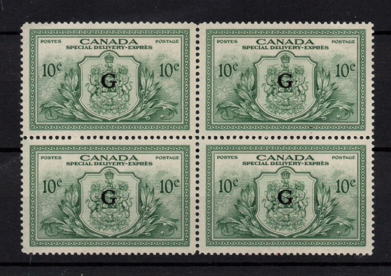 Canada 1950 10c G O/P Official MNH block #OS21 WS36621