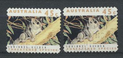 Australia SG 1328  Used pair different phosphors  perf 11½ Threatened Specie...