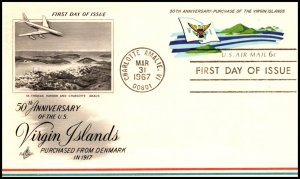 Scott UXC6 6 Cents Virgin Islands Postcard Artcraft FDC - Unaddressed