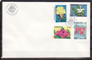 Honduras, Scott cat. C820-C823. Orchids issue on a Plain First day cover. ^