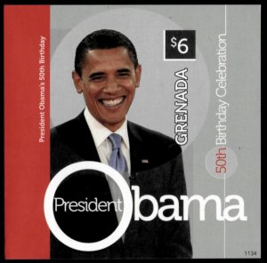 Grenada 2011 - Barack Obama - IMPERF Souvenir Stamp Sheet - Scott #3843 - MNH