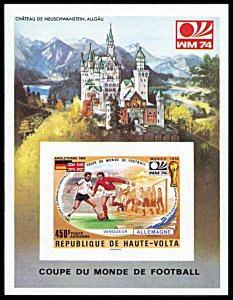 Upper Volta C196, MNH imperf., World Cup Football History souvenir sheet