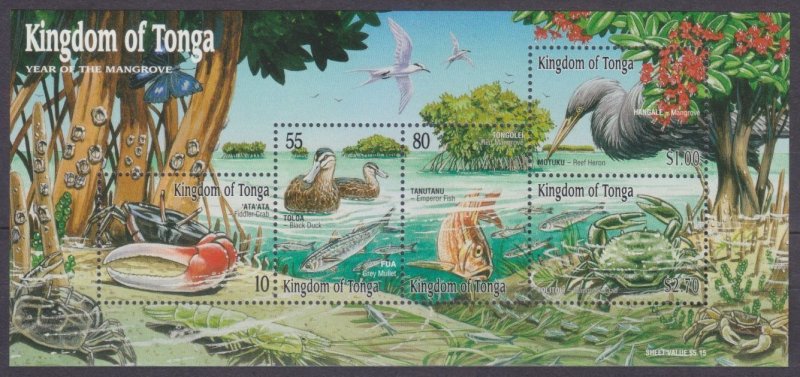 2001 Tonga 1595-1599/B40 Marine fauna - Birds 7,50 €