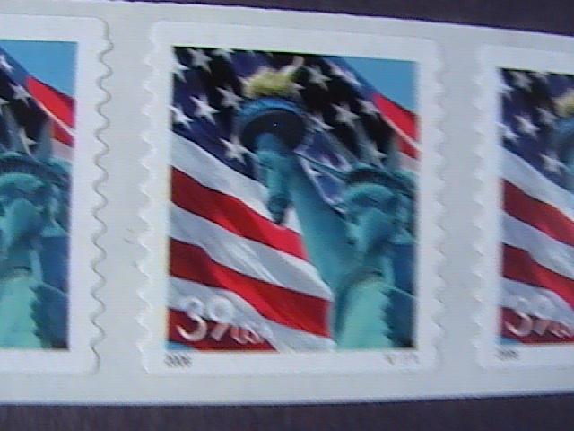 U.S.# 3980-MINT/NH-PLATE # COIL STRIP OF 5--FLAG & LADY LIBERTY--2006