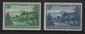 NORFOLK ISLANDS, 23-24, HINGED, 1959, VIEW OF BALL BAY