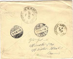 Argentina 1898 Postal Stationery Cover French PAQUEBOT Buenos Ayres a Bordeaux