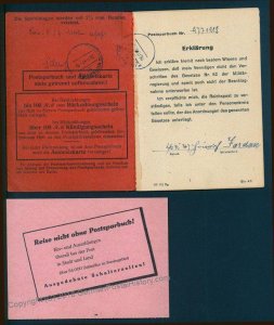 3rd Reich Germany 1950s American Zone Denazified ID and Savings Documentat 95726