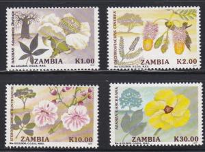 Zambia # 557-560, Flowering Trees, NH, 1/2 Cat.