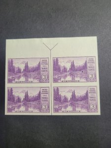 US SC# 758, Arrow & Guideline, block of 4