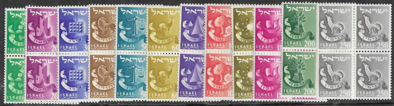 Israel # 105-16 Twelve Tribes  BLOCKS/4  (12) Mint NH