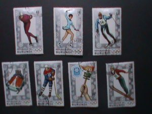 BURUNDI-1968 SC#226-32 10TH WINTER OLYMPIC GAMES-FRANCE CTO VERY FINE