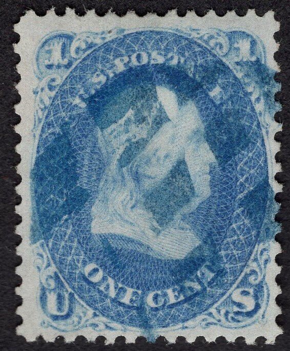 US #63. Extra Fine. Segmented blue cancel. Flawless. Wit 2008 PF certificate.